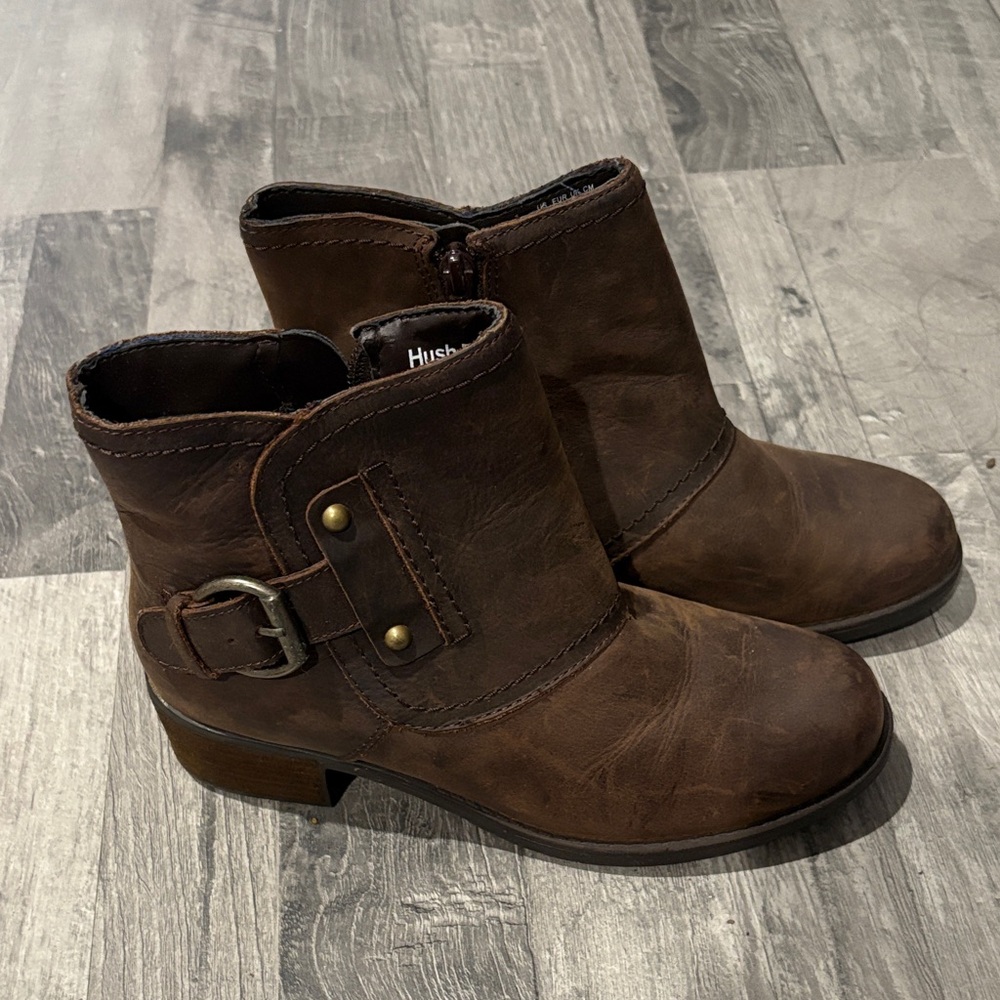 Hush Puppies Women's Dark Brown Ankle Booties
